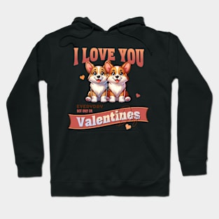 Valentines Love with Corgi's Hoodie